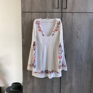 Free People holiday folk mini bell sleeve dress